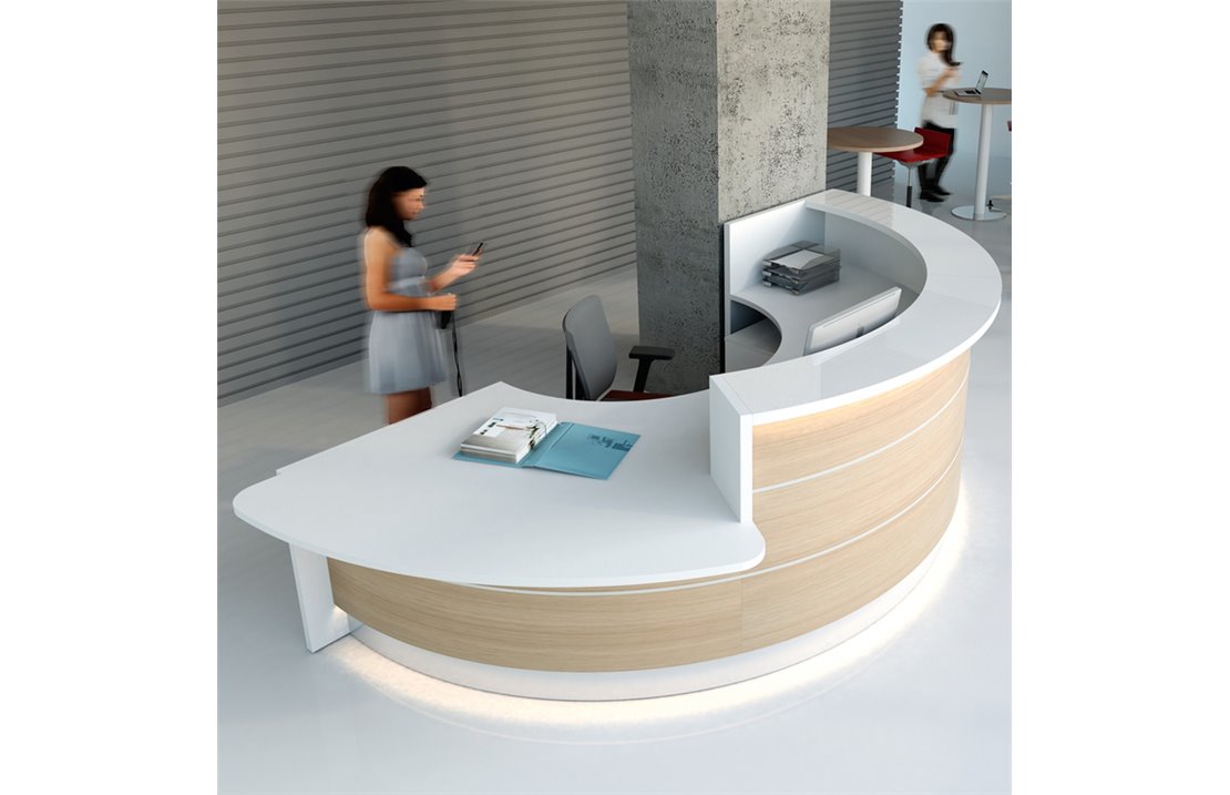 Bancone reception a curva con desk - Valde