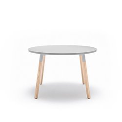 Tavolo riunione piccolo con gambe in legno - Ogy W